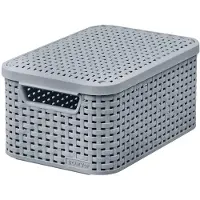 Curver Corbeille avec couvercle Style S 28,5 x 19,4 x 13 cm gris clair