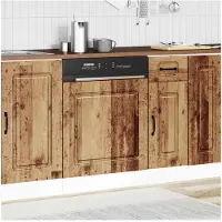 vidaXL Panneau de cache pour lave-vaisselle Kalmar, aspect bois vieilli, 45 x 1,5 x 57 cm