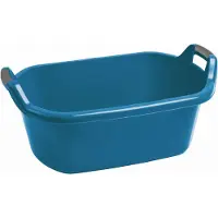 Sans marque Bac Alimentaire - - Bol Ovale 55L - Couleur Bleu - Poignées Antidérapantes - Rectangulaire