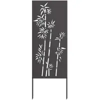 vidaXL Toile pare-vue jardin Floral Noir 50 x 140 cm