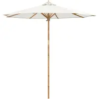 vidaXL Parasol de jardin, diamètre 240 cm, hauteur 260 cm, en bambou, forme ronde, couleur crème