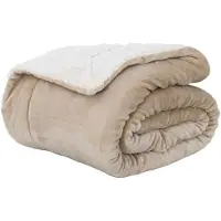 vidaXL Jeté Beige 220 x 240 cm Toison