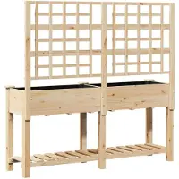 vidaXL Cache-pot de jardin avec étagère Beige 161 x 46 x 152.5 cm
