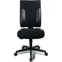 Topstar Chaise de bureau pivotante avec mécanisme synchrone noir/noir 420-540 mm sans accoudoirs capacité charge 110 kg TOPSTAR