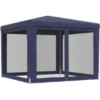vidaXL Tente de réception avec 4 parois latérales en maille bleue 3x3 m HDPE