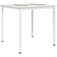 vidaXL Table de salle à manger blanche 80 x 80 x 75 cm en pin massif