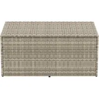 vidaXL Coffre de jardin 110x50x58 cm Poly rotin gris clair