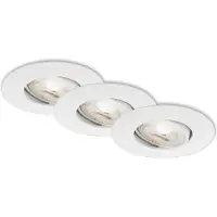 Briloner Lampe LED encastrée LEUCHTEN KULANA, 5 W, 460 lm, IP23, blanc, plastique, intensité lumineuse variable, Ø 9 cm