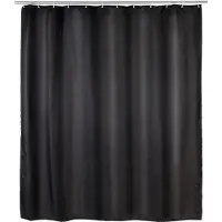 Wenko 20043100 rideau de douche en textile noir anti moisissure 180x200 cm