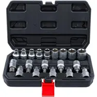 Bgs Bit Socket / Socket Set 12.5 mm (1/2") Drive T-Star (pour Torx) / E-Type 19 pcs.