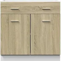 vidaXL Armoire basse à tiroirs Lyon Chêne Sonoma 80x46x81,5 cm Matériau dérivé du bois