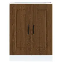 vidaXL Élément bas pour évier Kalmar brun imitation chêne 60x46x81,5 cm