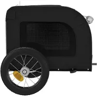 vidaXL Remorque pour vélo Chiens Gris et noir Tissu Oxford et fer