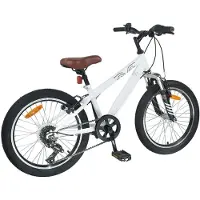 vidaXL Vélo tout terrain 20 pouces, 6 vitesses, pour enfants de 5 à 8 ans, blanc