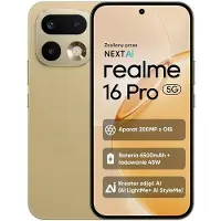 Realme Smartphone 16 Pro 5G, 8 Go de RAM / 512 Go de stockage, écran AMOLED, stabilisation optique (OIS), couleur Or Master