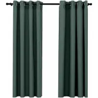 vidaXL Rideaux occultants Aspect lin avec œillets 2 pcs Vert 140x175cm