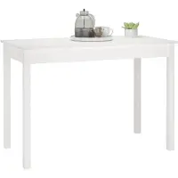 vidaXL Table de salle à manger blanche 110x55x75 cm pin massif