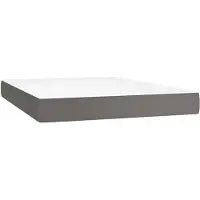 vidaXL Matelas à ressorts ensachés Gris 140x200x20 cm Similicuir