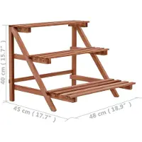 vidaXL Support pour plantes 3-tiers en bois de cèdre 48x45x40 cm
