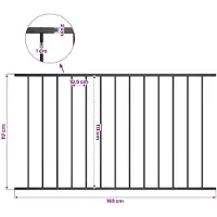 vidaXL HEK Panel 1.7x1.25 m Pulver -bezogenem Stahl schwarz
