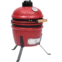 vidaXL 2-in-1 Kamado-Grill Smoker Céramique 56 cm Rot