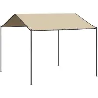 vidaXL Pavillon de jardin Beige 3x3 m Acier et tissu
