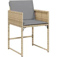 vidaXL Ensemble de jardin 15 pièces avec coussins Mélange beige Poly rotin