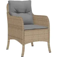 vidaXL Ensemble de jardin 7 pièces avec coussins Beige Poly rotin