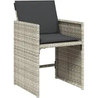 vidaXL Salon de jardin 5 pièces avec coussins gris clair Poly rotin