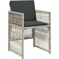 vidaXL Salon de jardin 9 pièces avec coussins gris clair Poly rotin