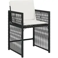 vidaXL Ensemble de jardin 17 pièces avec coussins Noir Poly Rattan