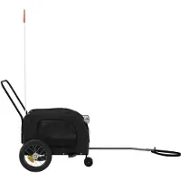 vidaXL Remorque pour vélo Chiens Noir Tissu Oxford et fer