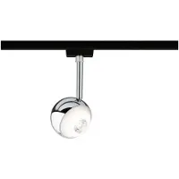 Paulmann Spot LED URail, modèle Capsule II, 6,3W, 440lm, 2700K (blanc chaud), finition noire mate/chromée, variateur compatible, 230V