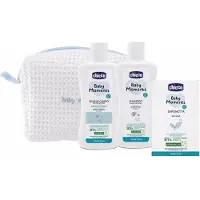 Chicco Baby Moments Blue : lot comprenant un gel de bain, 200 ml + un shampoing, 200 ml + un savon doux, 100 g