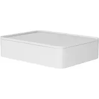 HAN Bloc à ustensile Allison organiseur intelligent, empilable, avec couvercle, pieds antidérapants en caoutchouc plastique ABS, blanc
