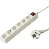 PremiumCord maitinimo juostelė, 6 lizdai, 2 m, balta (pp6k02) (6x, CEE 7/4, PECO 7/5, 2 m)