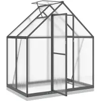 vidaXL Serre avec cadre de fondation anthracite 169x114x202 cm Alu