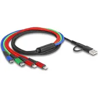 DeLOCK 4 en 1 - Câble uniquement pour la charge - USB, connecteur USB-C mâle à 24 broches vers Micro-USB Type B, Lightning, connecteur USB-C mâle à 24 broches