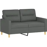 vidaXL Ensemble de canapés 2 pièces avec coussins Tissu gris foncé