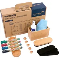 Legamaster Starterkit Jeu d'accessoires pour tableau blanc Wooden 17 pièces, en bois