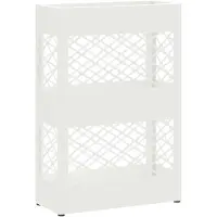 vidaXL Porte-parapluie avec stockage Blanc 28 x 12 x 41 cm Métal