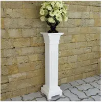 vidaXL Support pilier classique carré pour plantes MDF