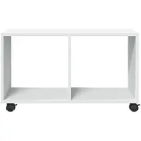 vidaXL Armoire à roulettes blanc 72x33x42,5 cm bois d'ingénierie