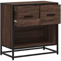 vidaXL Table de chevet chêne marron 60x31x60 cm bois ingénierie métal