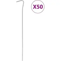 vidaXL Piquets de tente 50 pcs 23 cm Ø3 mm acier galvanisé