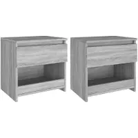 vidaXL Tables de chevet 2 pcs Sonoma gris 40x30x39cm Bois d'ingénierie
