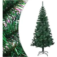 vidaXL Sapin de Noël artificiel pointes iridescentes Vert 210 cm PVC