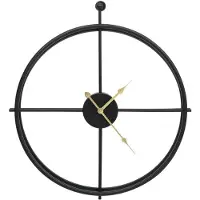 vidaXL Horloge murale noire 52 cm fer