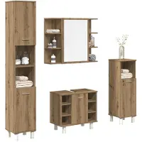 vidaXL Ensemble de meubles de salle de bain 4 pièces chêne artisan bois composite