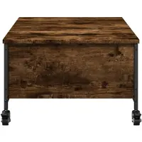 vidaXL Table basse à roulettes chêne fumé 91x55x34 cm Bois composite